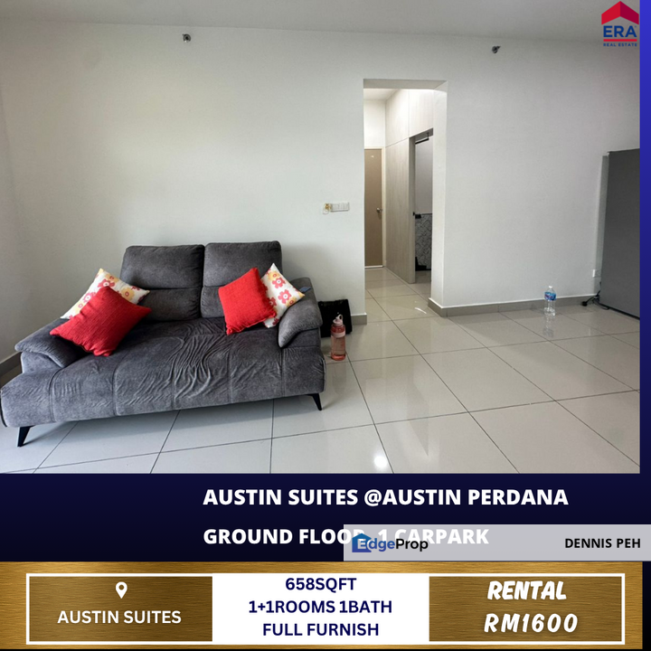 Austin Suites @Austin 1+1room Full Furnish For Rent (Ground Floor.1 Carpark), Johor, Johor Bahru