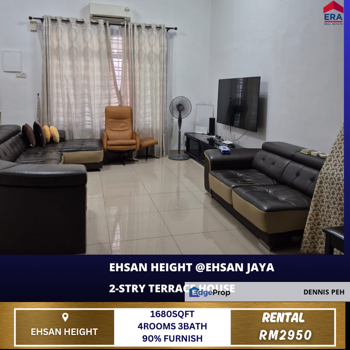 Ehsan Height @Ehsan Jaya 2-stry Terrace House For Rent, Johor, Johor Bahru