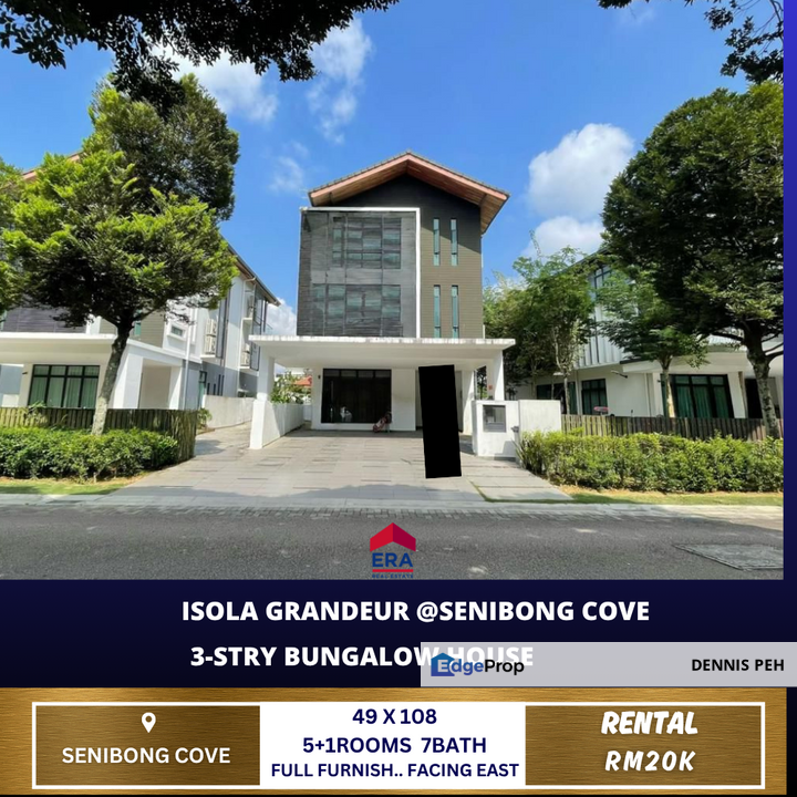 Isola Grandeur @Senibong Cove 3-stry Bungalow House For Rent (Full Furnish & Facing East), Johor, Masai