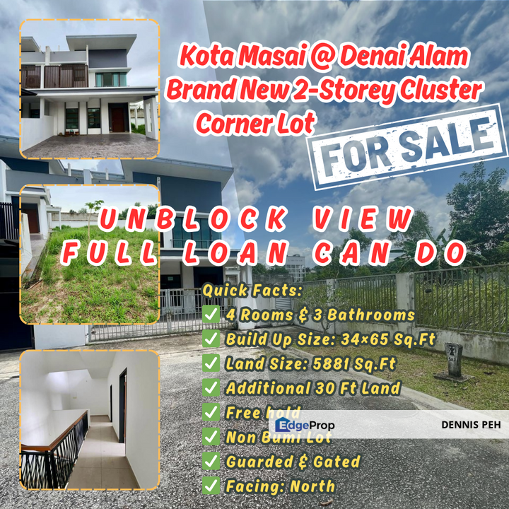Brand New Full Loan Cluster House, Johor, Pasir Gudang