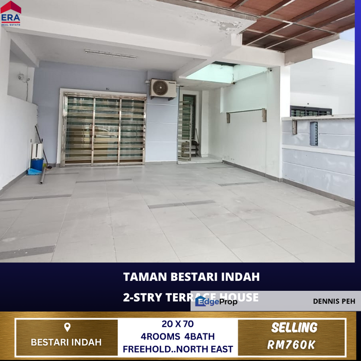 Bestari Indah 2-stry Terrace House For Sale (Facing North East), Johor, Ulu Tiram