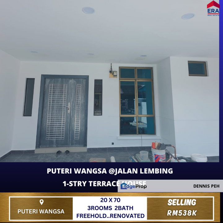 Puteri Wangsa @Jln Lembing 1-stry Renovated House For Sale (Facing South), Johor, Ulu Tiram