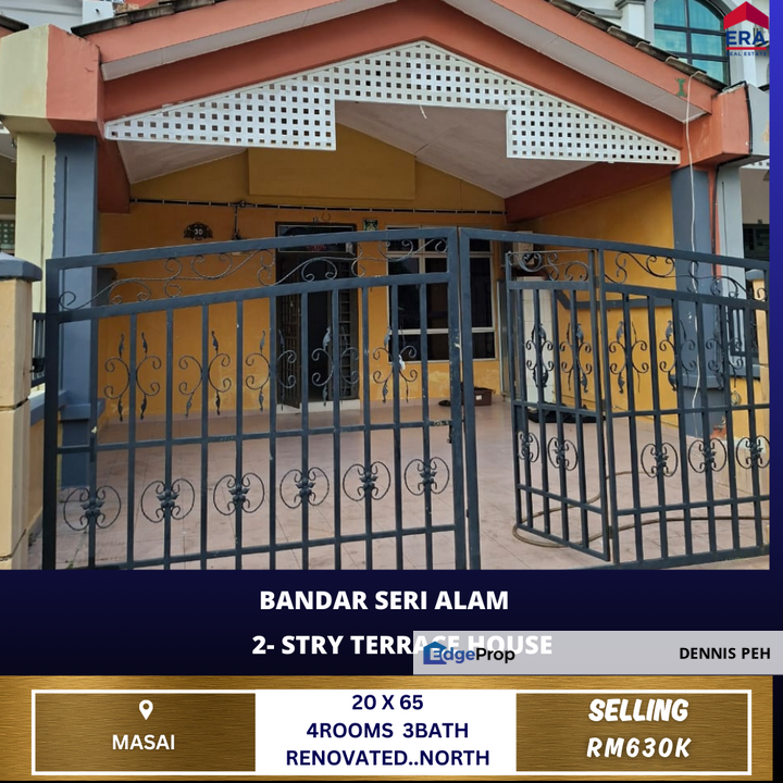 Bandar Seri Alam 2-stry Terrace House For Sale (Facing North), Johor, Masai