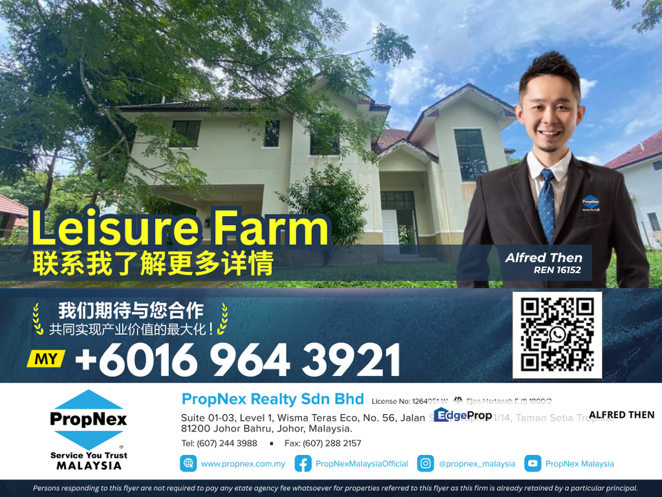 Leisure farm 2Sty Bungalow house for Sale, Johor, Gelang Patah