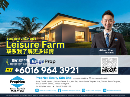 Leisure Farm 1 Storey Bungalow Luxury Villa House For Sale, Johor, Gelang Patah