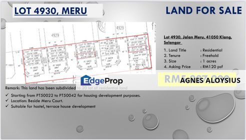 Residential land at Meru for sale , Selangor, Klang