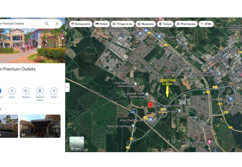 17 acres agriculture zone commercial for sale near Johor Premium Outlets
