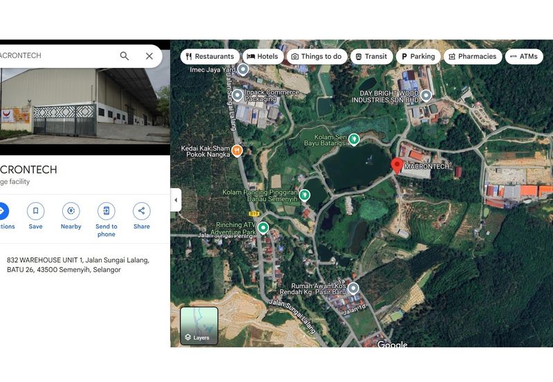 Semenyih Jalan Sungai Lalang warehouse for rent