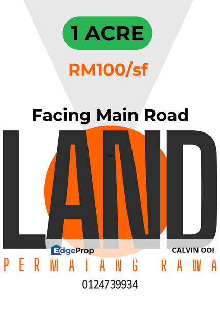 Bukit Tengah Land Facing Main Road For Sale , Penang, Bukit Minyak
