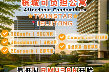 Twinstar New Condo Near Jelutong only rm438k onwards!!