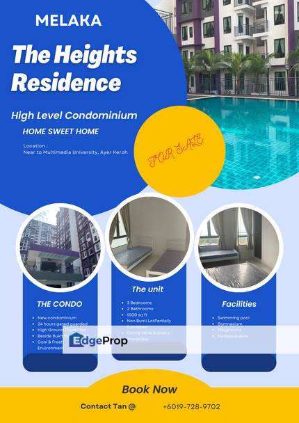 Condominium @ HEIGHTS RESIDENCE Taman Muzaffar Heights for Sale, Melaka, Ayer Keroh