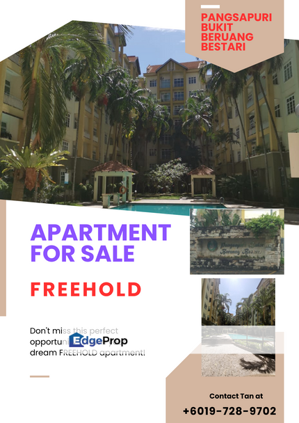 Pangsapuri Bukit Beruang Bestari Freehold Apartment for Sale RM 293k, Melaka, Ayer Keroh