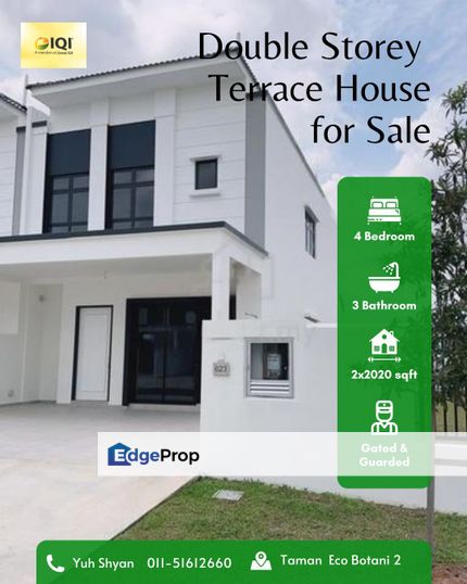 Taman Eko Botani 2 DOUBLE STOREY Jb〖30x70〗G&Guared, Johor, Nusajaya