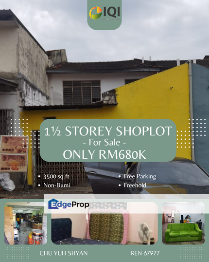 Taman Damai Jaya 1½ SHOPLOT Jb〖45x80〗FREEHOLD Sale, Johor, Skudai