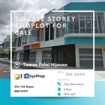 Taman Pulai Hijauan DOUBLE STR SHOPLOT Jb〖20x77〗, Johor, Kangkar Pulai