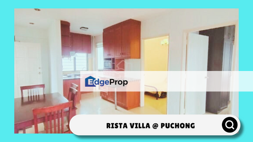 Full Furnished 2b1b for SALE at Rista Villa @ Puchong, Selangor, Puchong