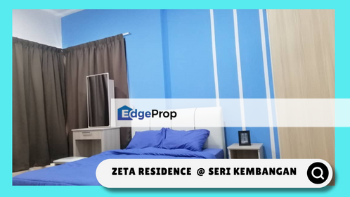 Near MRT, Full Furnished 3b2b for SALE at Zeta Residence @ Seri Kembangan, Selangor, Seri Kembangan