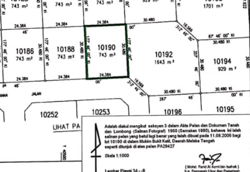 Bungalow Land at Taman Ozana Impian Ayer Keroh for Sale