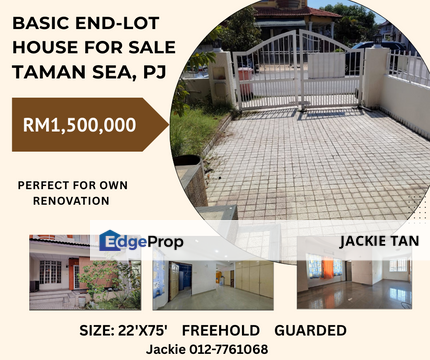 Terrace house, End-lot unit @ Taman Sea, PJ, Selangor, Petaling Jaya
