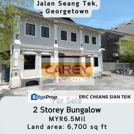 Jalan Seang Tek, Bungalow for Sale, Penang, Georgetown