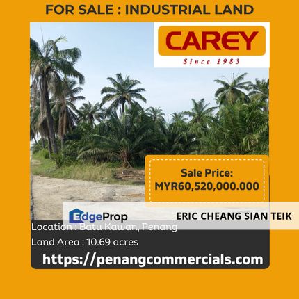 Industrial Land for Sale at Batu Kawan, Penang, Simpang Ampat