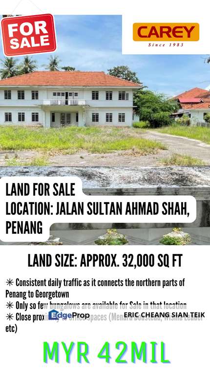 Bungalow on Jalan Sultan Ahmad Shah (Nortam Road), Penang, Georgetown