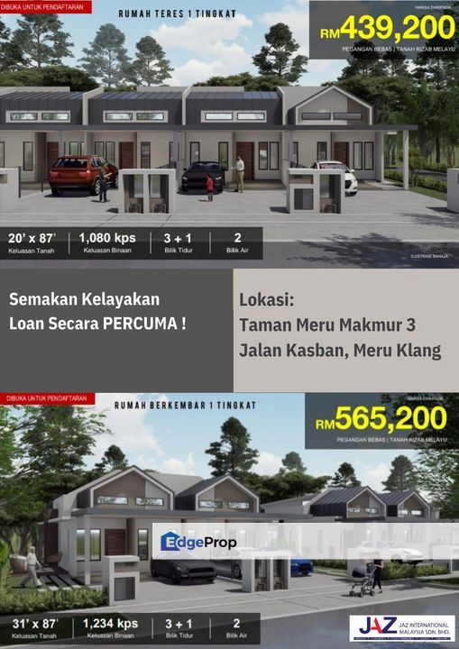 Setingkat Perumahan Baru di Taman Meru Makmur 3, Meru Klang for Sale ...