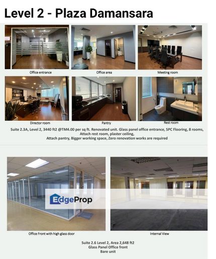Few Vacant Office Lot with Furnished or Bare Unit Plaza Damansara, Damansara Heights, Kuala Lumpur, Damansara