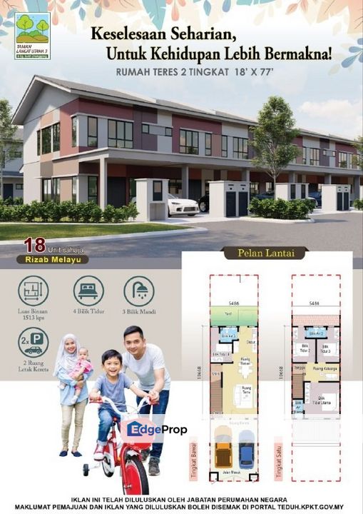 Rumah Teres Dua Tingkat Moden Baru Di Taman Langat Utama 3, Bkt Changgang Banting, Selangor, Banting