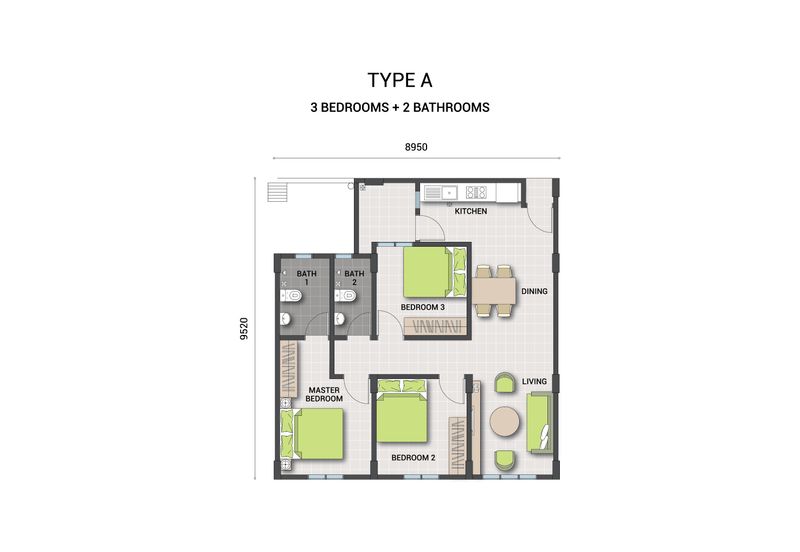 Scientex Senai - Sentrio, Brand New Apartment, Unsold Unit FOR SALE!