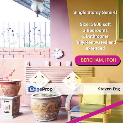 Single Storey Semi D, Renovated @ Bercham, Ipoh, Perak, Ipoh