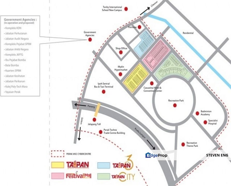 3 Storey Semi D Commercial Shoplot, Bandar Meru Raya, Ipoh (Freehold), Perak, Meru