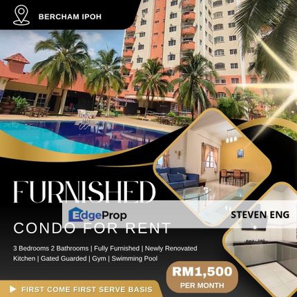 Bercham Prima (Ipoh Kiara), Kinta, Perak, Renovated and Fully Furnished, Perak, Kinta