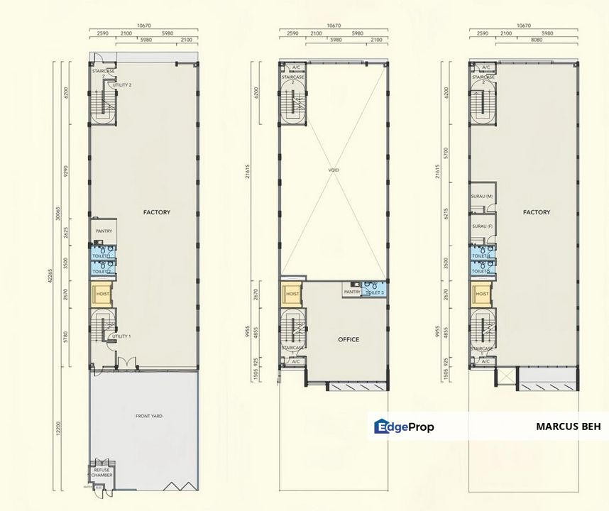 Perindustrian Meru Selatan Klang | Link Factory for Rent @ 3 sty (35x138), Selangor, Klang