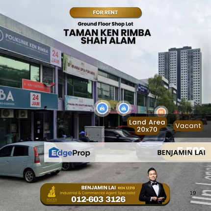 Taman Ken Rimba, Shah Alam Ground Floor Shop For Rent , Selangor, Shah Alam