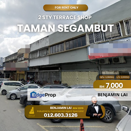 Taman Segambut 2sty Shop for Rent, Segambut Pusat, Segambut Tengah, Kuala Lumpur, Segambut