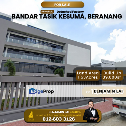 Bandar Tasik Kesuma, Beranang Freehold Detached Factory for Sale , Selangor, Beranang