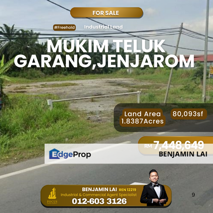 Mukim Teluk Garang, Jenjarom Industrial Land For Sale, Selangor, Klang