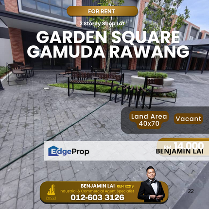 Garden Square Gamuda Gardens Rawang 2 Sty Shop Lot For Rent, Selangor, Rawang