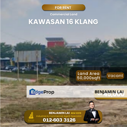 Kawasan 16, Klang Commercial Land For Rent , Selangor, Klang