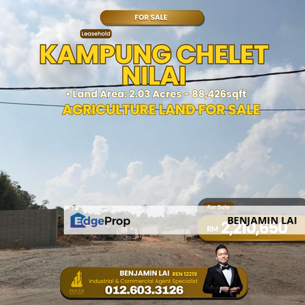 Kampung Chelet Nilai Agriculture Land For Sale , Negeri Sembilan, Nilai