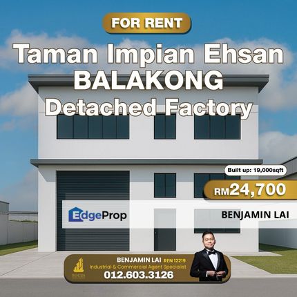 Taman Impian Ehsan, Balakong Detached Factory for Rent, Selangor, Balakong