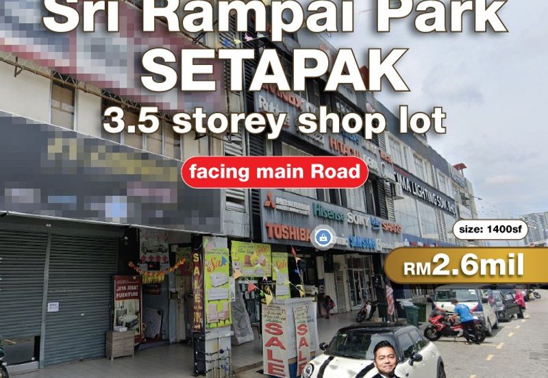 Sri Rampai Park, Setapak 3.5 storey shop lot for sale