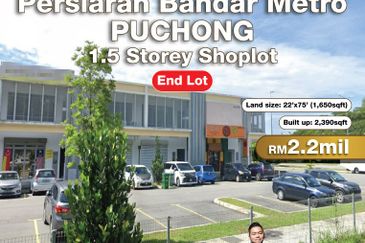 Persiaran Bandar Metro Puchong 1.5 Storey Shoplot(Endlot)For Sale