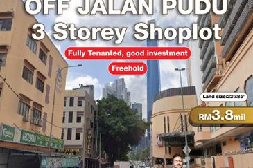 Off Jalan Pudu @ 3 Storey Shoplot For Sale