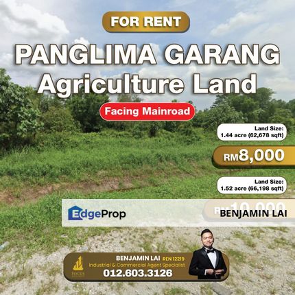 Panglima Garang Facing Mainroad Agriculture Land for Rent, Selangor, Telok Panglima Garang