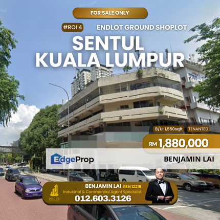 ROI 4 Sentul Endlot Ground Shop for Sale, Sentul Kuala Lumpur, Kuala Lumpur, Sentul