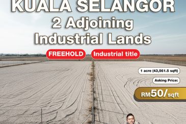 Kuala Selangor 2 Adjoining Industrial Lands for Sell 