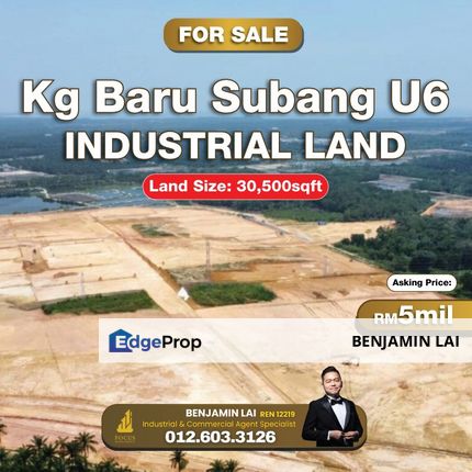 Kg Baru Subang U6 Industrial Land for Sale, Selangor, Shah Alam