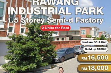 Rawang Industrial Park 1.5 storey semi-d factory for Rent